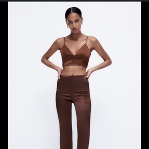 Zara satin effect crop top